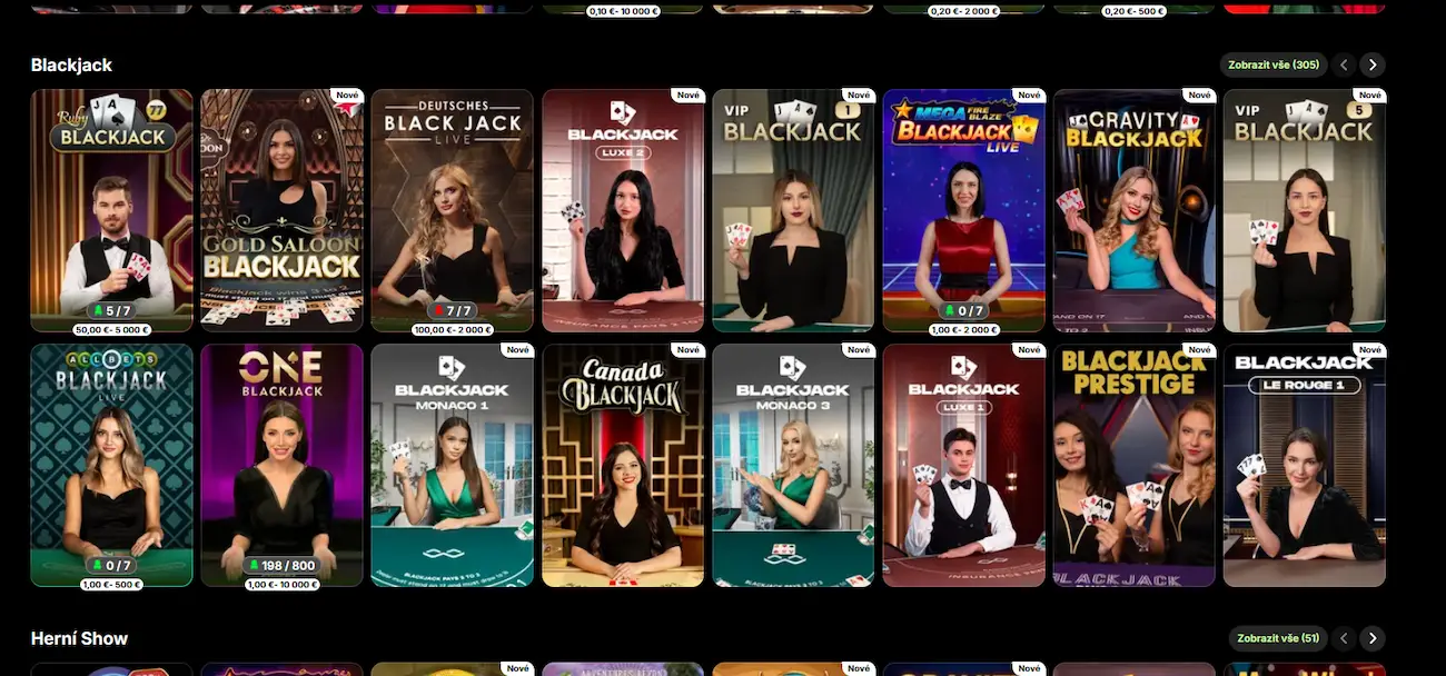 Spinit blackjack s živými dealery – Infinite Blackjack a Speed Blackjack